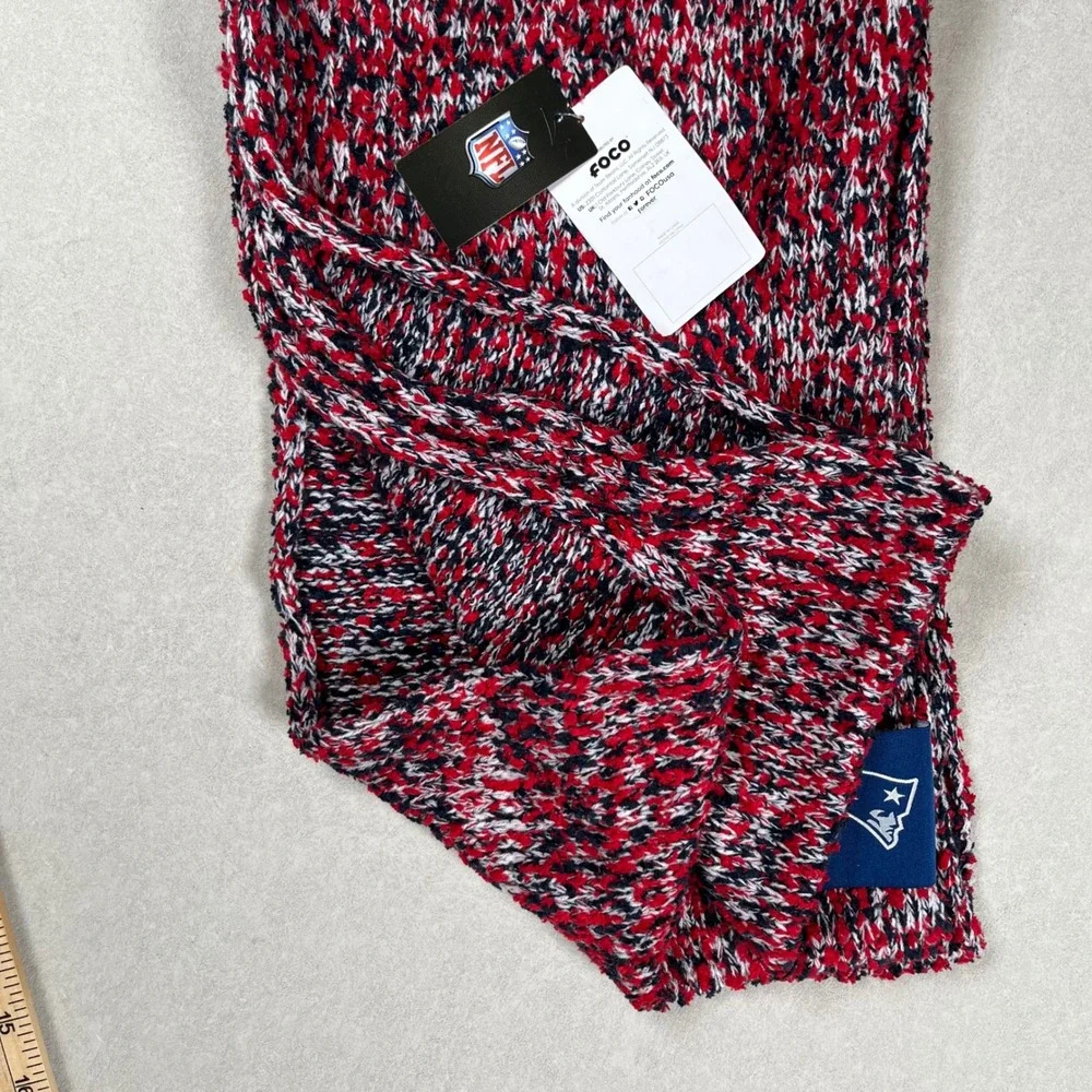 New England Patriots FOCO Infinity Scarf Unisex OS Red Blue NFL Knit Logo Patch